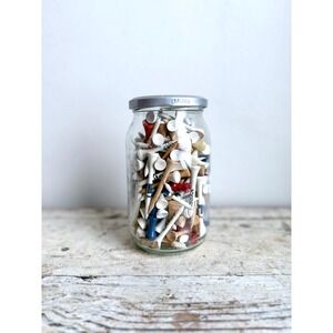 Vintage Mason Jar Filled with Golf Tees – Rustic Sports Decor Collectible